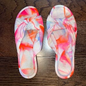 Schutz tie-dye knotted leather sandal